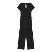 Elena Mirò Crepe Jersey Jumpsuit med V-ringning Black, Dam