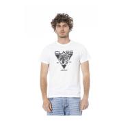 Cavalli Class Logo Print Crew Neck T-Shirt White, Herr