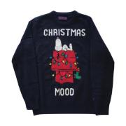 MC2 Saint Barth Cashmere Sweater Snoopy Lights Blue, Herr