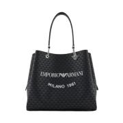 Emporio Armani Snygg Läder Väska Black, Dam