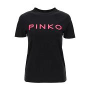 Pinko Casual Bomullstee för Vardagsbruk Black, Dam