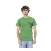 Cavalli Class Grön Logo Print Bomull T-shirt Green, Herr