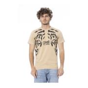 Cavalli Class Logo Print Crewneck T-shirt Beige, Herr