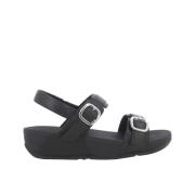 Fitflop Justera läder bakre rem sandaler Black, Dam