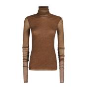 Philosophy di Lorenzo Serafini Stretch Tryckt Tulle Klänning Brown, Da...