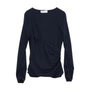 3.1 Phillip Lim Draped Boatneck Långärmad T-shirt Blue, Dam