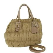 Prada Vintage Pre-owned Nylon prada-vskor Beige, Dam