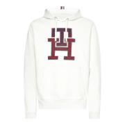 Tommy Hilfiger Herr TH Monogram Hoodie White, Herr