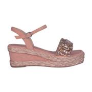 Alma EN Pena Rhinestone Wedge Sandal med Flätad Band Orange, Dam