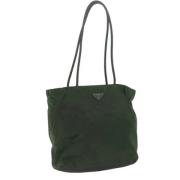 Prada Vintage Pre-owned Nylon totevskor Green, Dam