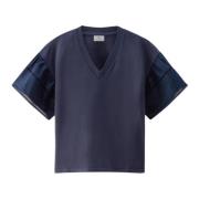 Woolrich Ballongärm T-shirt Lakeside Blue, Dam