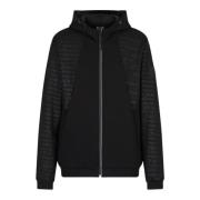 Emporio Armani EA7 Herrhoodie med all-over logotyp Black, Herr