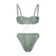 Oseree Grön Sequin Bikini Set Green, Dam