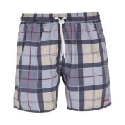 Barbour Tartan Badshorts med Justerbar Midja Blue, Herr