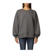 Emporio Armani Oversized Logo Sweatshirt Street Style Gray, Dam