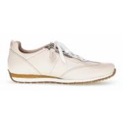 Gabor Lädersneaker med Dubbla Dragkedjor - Beige Beige, Dam