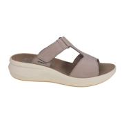 Mephisto Klassisk Slip-On Sandal - Taupe Beige, Dam