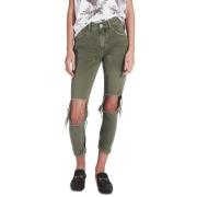 One Teaspoon Denim Skinny Jeans med Distressed Detaljer Green, Dam