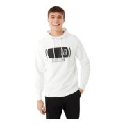 Colmar Herr Hoodie med Frontlogo Tryck White, Herr