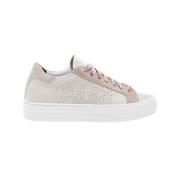 P448 Vita Lädersneakers med Glitterdetaljer Multicolor, Dam