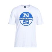 North Sails Vit Bomull Logo Print T-shirt White, Herr