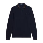 Fred Perry Långärmad Regular Fit Bomullspolo Blue, Herr