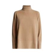 RRD Velvet Knit Split Sweater Beige, Dam