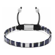 Nialaya Womens Bracelet with Marbled Blue and Silver Miyuki Tila Beads...