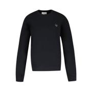 Maison Kitsuné Svart Fox Head Patch Sweatshirt Black, Dam