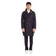 Herno Blå bomulls trenchcoat Blue, Herr