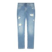 Elena Mirò Handbroderade Skinny Jeans i BCI Bomull Blue, Dam