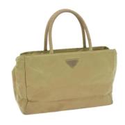 Prada Vintage Pre-owned Nylon prada-vskor Beige, Dam