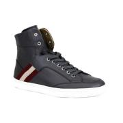 Bally Mörkgrå Hi Top Sneaker med Röd Beige Black, Dam