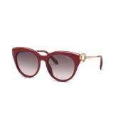 Chopard Shiny Bordeaux Brown Gradient Violet Solglasögon Red, Dam