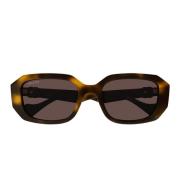 Gucci Geometrisk Rektangulära Solglasögon Gender Fluid Stil Brown, Dam