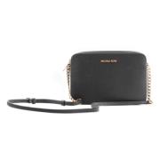 Michael Kors East West Saffiano Läder Crossbody Väska Black, Dam