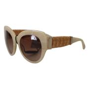 Dolce & Gabbana Elegant Beige Acetat Solglasögon Kvinnor Brown, Dam