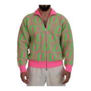 Dsquared2 Krags Zip Sweater Rosa Grön Multicolor, Herr