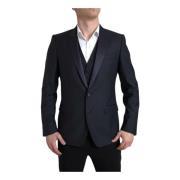 Dolce & Gabbana Blå Slim Fit 2-Delat Kostym Blue, Herr