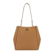 Tory Burch Stilren Camel Läder Handväska Brown, Dam