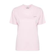 Coperni Rosa Jersey Crew Neck Logo Top Pink, Dam