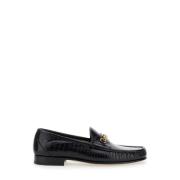 Tom Ford Svart Croco Loafers Slip-on Skor Black, Herr