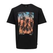 Only & Sons Avslappnad Bomull T-shirt Black, Herr