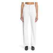 TotêMe Twisted Seam Denim Full Length White, Dam