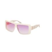 Guess Vit Gradient eller Spegel Violet Solglasögon White, Unisex