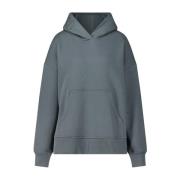 Closed Oversize Hoodie med Logo Hood Gray-Green Gray, Dam