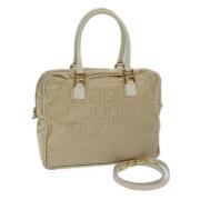 Fendi Vintage Pre-owned Canvas handvskor Beige, Dam