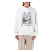 Anine Bing Kate Moss Grafisk Stickat Vitt White, Dam