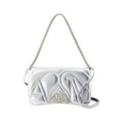 Alexander McQueen Metallisk Silver Crossbody Väska Gray, Dam