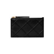 Tory Burch Mjukt Nappa Läder Dragkedja Kortfodral Black, Dam